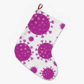 Lila Viruspartikel Großer Weihnachtsstrumpf (Vorderansicht (hängend))