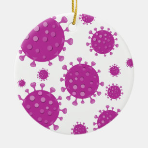 Lila Viruspartikel Keramik Ornament