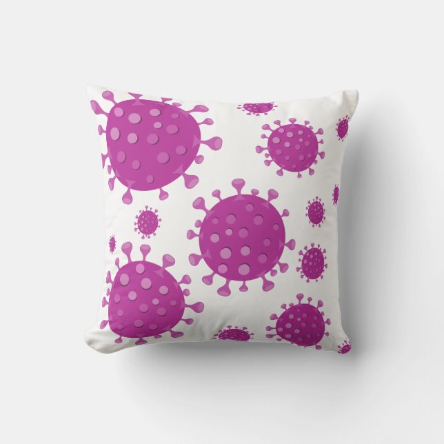 Lila Viruspartikel Kissen (Vorderseite)