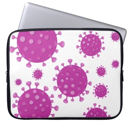 Lila Viruspartikel Laptopschutzhülle (Vorderseite)