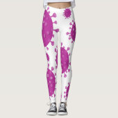 Lila Viruspartikel Leggings (Vorderseite)