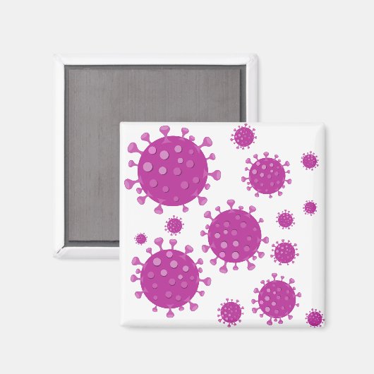 Lila Viruspartikel Magnet (Vorderseite/Rückseite)