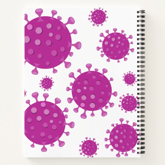 Lila Viruspartikel Notizblock (Rückseite)