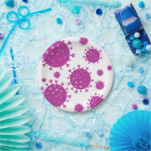 Lila Viruspartikel Pappteller (Party)