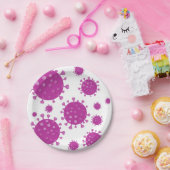 Lila Viruspartikel Pappteller (Party)