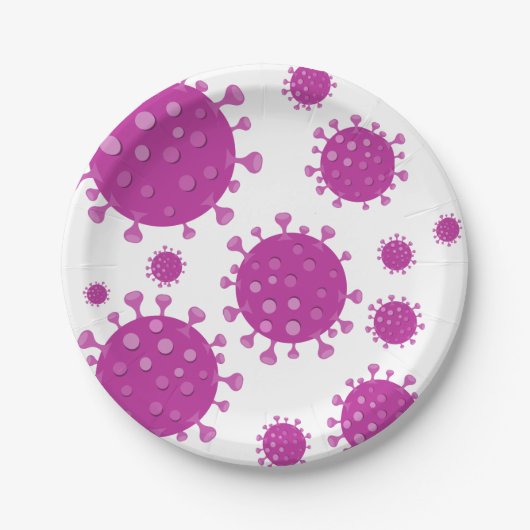 Lila Viruspartikel Pappteller (Vorderseite)