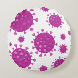 Lila Viruspartikel Rundes Kissen