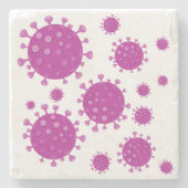 Lila Viruspartikel Steinuntersetzer (Vorderseite)