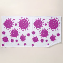 Lila Viruspartikel Strandtuch