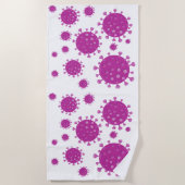 Lila Viruspartikel Strandtuch (Vorderseite)