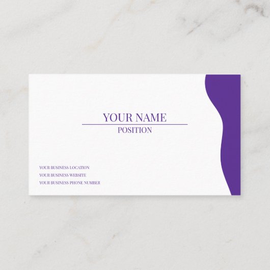 lila Visitenkarte (Rückseite)