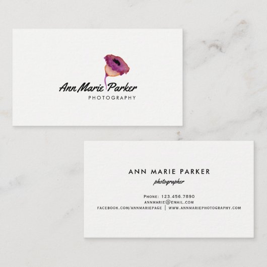 Lila Visitenkarte (Vorne/Hinten)