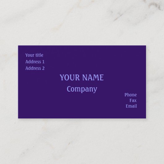 Lila Visitenkarte (Vorderseite)