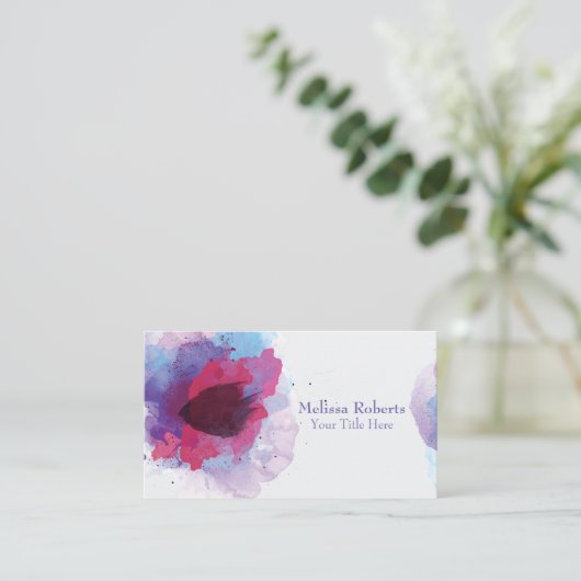 Lila Visitenkarte (Stehend Vorderseite)