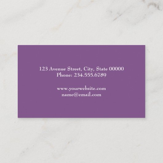 Lila Visitenkarte (Rückseite)