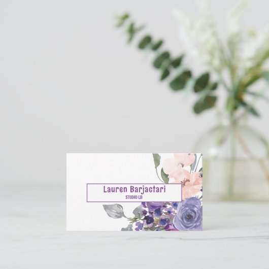 Lila Visitenkarte (Stehend Vorderseite)