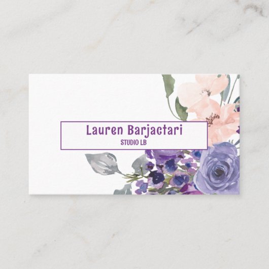 Lila Visitenkarte (Vorderseite)