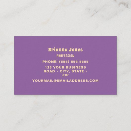 Lila Visitenkarte (Rückseite)