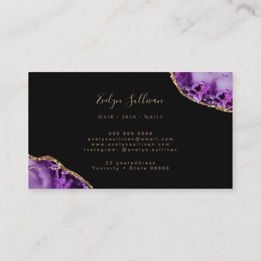 Lila Visitenkarte (Rückseite)