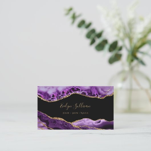 Lila Visitenkarte (Stehend Vorderseite)