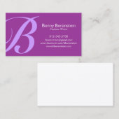 Lila Visitenkarte für das Handgepäck (Vorne/Hinten)