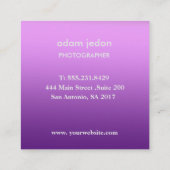 Lila Visitenkarte für den benutzerdefinierten Plat (Rückseite)