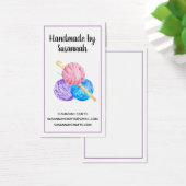 Lila Visitenkarte für den Crochet und den Garn (Schreibtisch)