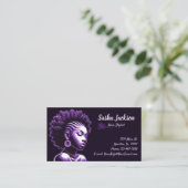 Lila Visitenkarte für den Friseursalon (Stehend Vorderseite)