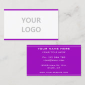 Lila Visitenkarte für Ihr eigenes Design anpassen (Vorne/Hinten)