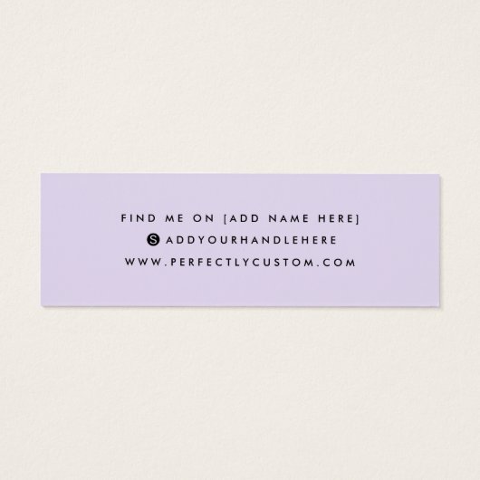 Lila Visitenkarte für soziale Medien (Rückseite)