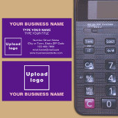 Lila Visitenkarte im zentrierten Stil