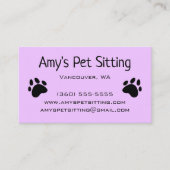 Lila Visitenkarten für Dog Paws Pael Visitenkarte (Vorderseite)