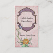 Lila Vogel auf einer Niederlassung Visitenkarte (Rückseite)