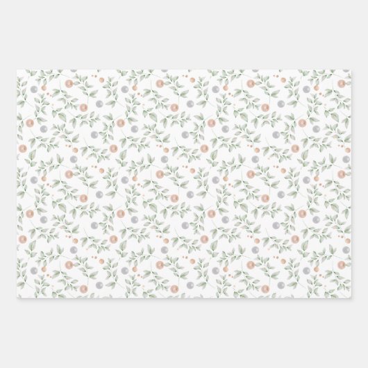 Lila Vögel und Berries Bridal Geschenkpapier Set (Vorderseite 2)