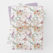 Lila Vögel und Berries Bridal Geschenkpapier Set (Beispiel)