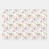 Lila Vögel und Berries Bridal Geschenkpapier Set (Vorderseite)