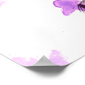 Lila Vögel und Blüten Poster (Ecke)
