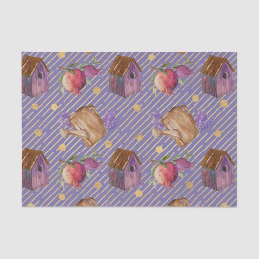 Lila Vogelhaus (Design 2 der Lila Serie) Seidenpapier (Vorderseite)