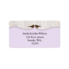 lila Vogelkäfig, Liebesvögel Rücksendeadressen-Auf Adressaufkleber