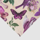 Lila Vogelschmetterlinge und Pilze Seidenpapier (Detail)