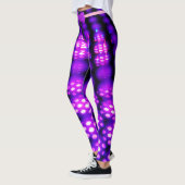 Lila Voilet Shiny Glühende Abstrakte Glitzern Chic Leggings (Links)