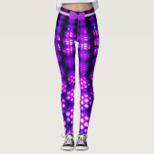 Lila Voilet Shiny Glühende Abstrakte Glitzern Chic Leggings (Vorderseite)