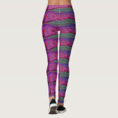 lila Volkskunstfisch Leggings (Rückseite)