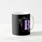 Lila Vollblutschmetterlingscreme - Buchstabe B Kaffeetasse (VorderseiteRechts)