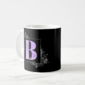 Lila Vollblutschmetterlingscreme - Buchstabe B Kaffeetasse (Vorderseite Links)