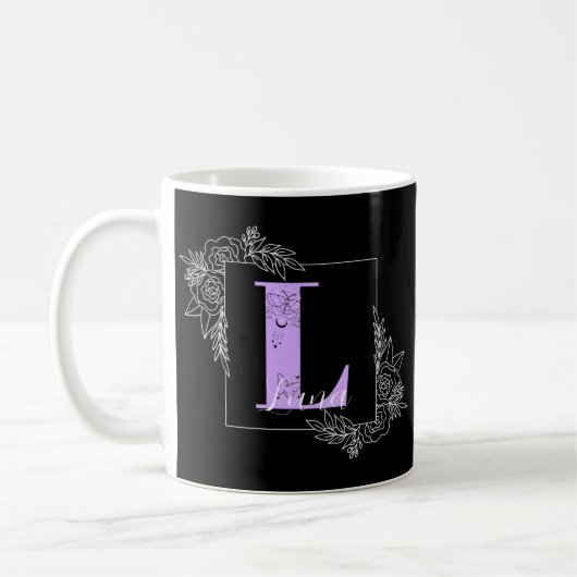 Lila Vollblutschmetterlingsmaske - Letter L Kaffeetasse (Links)