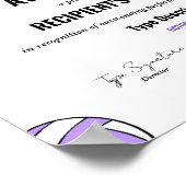 Lila Volleyball-Auszeichnung für beste Spielerkenn Poster (Ecke)