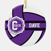Lila Volleyball | Coach Keramik Ornament (Vorne)