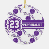 Lila Volleyball | DIY Name and number Keramik Ornament (Vorne)