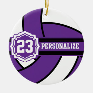 Lila Volleyball DIY Name and number Keramikornament